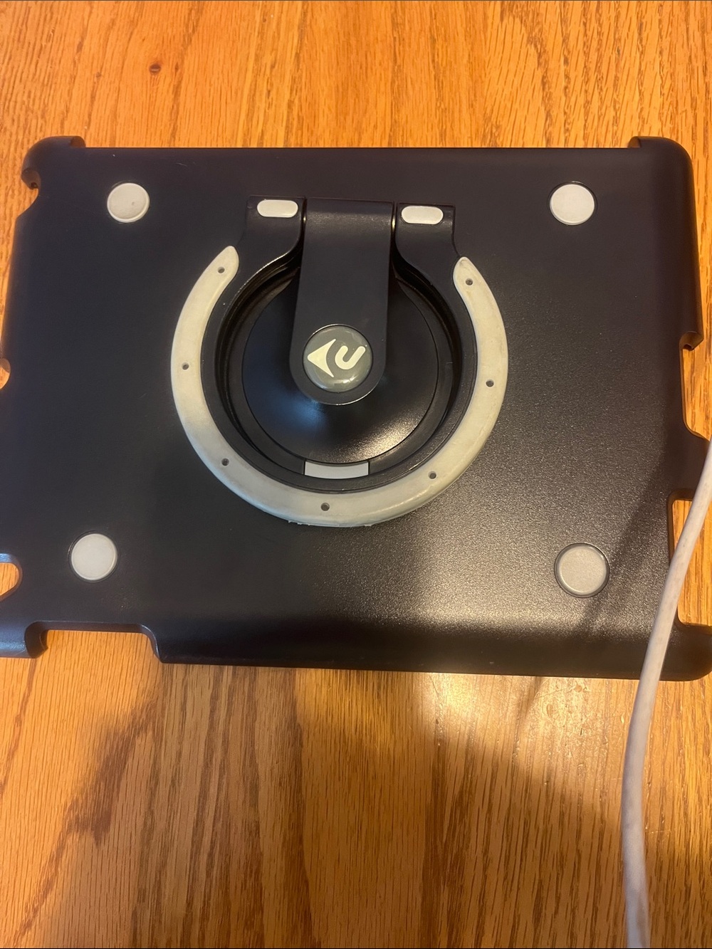 Rotating Black Tablet Stand Case with Integrated Ring Kickstand